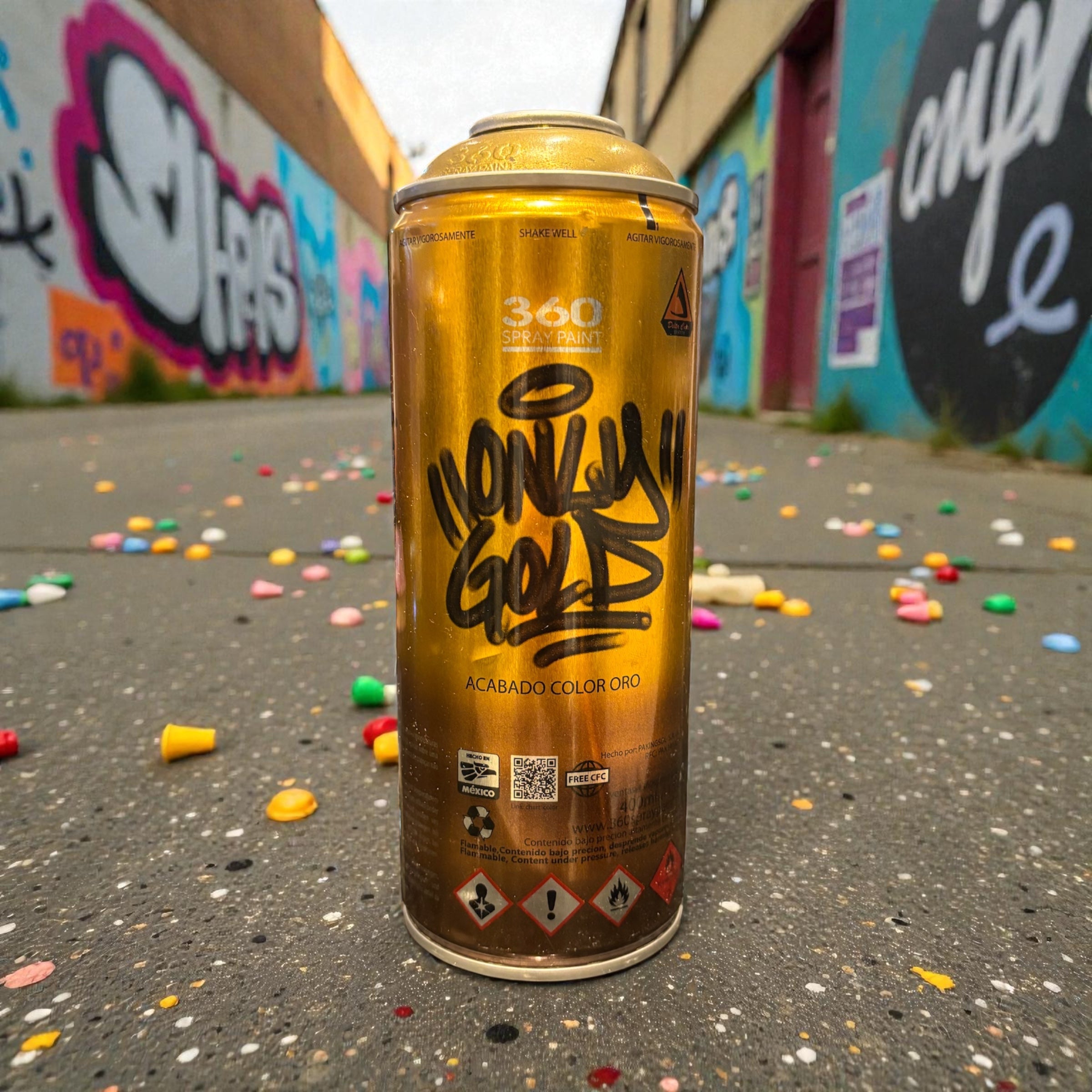 Aerosol 360 Brillante Oro 14 K y Cromo Espejo