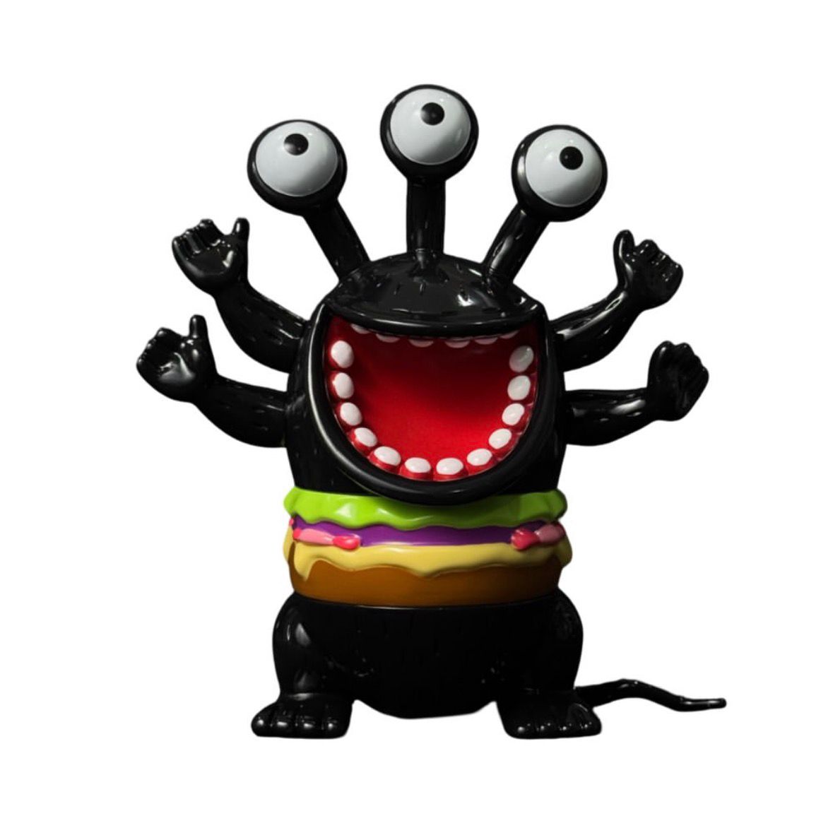 Black Burger Monster 6.5" Figure by Robin Tang Antics