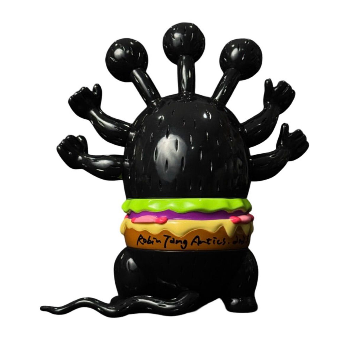 Black Burger Monster 6.5" Figure by Robin Tang Antics