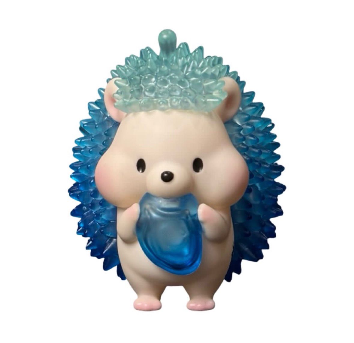 Clear Light Blue Durian Hedgehog 6” Figure Signed by Jinart