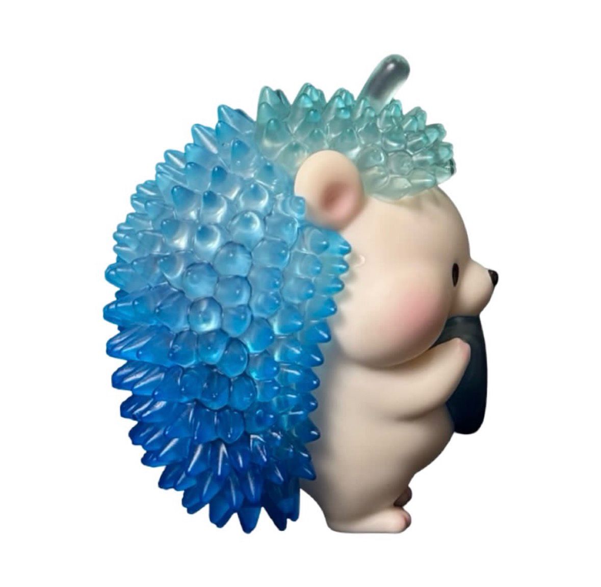 Clear Light Blue Durian Hedgehog 6” Figure Signed by Jinart