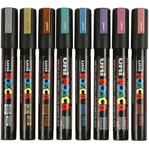 Marcadores Posca PC-5M Metálicos Cartera de 8 piezas